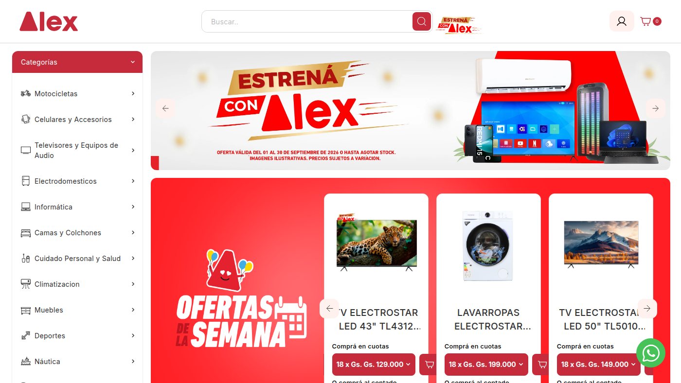 The home page of alex.com.py