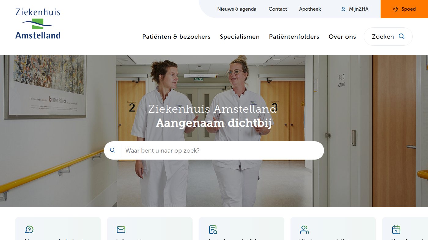 The home page of ziekenhuisamstelland.nl