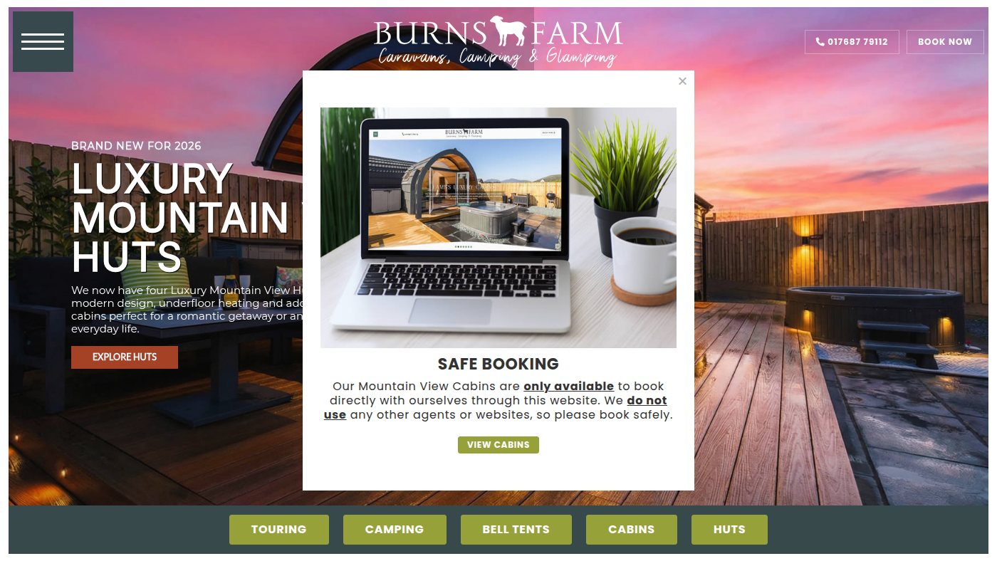 The home page of burns-farm.co.uk