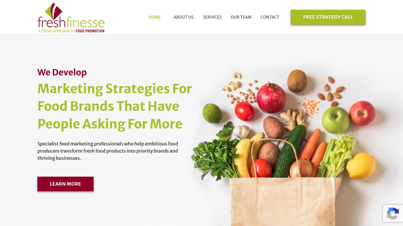 The home page of freshf.com.au