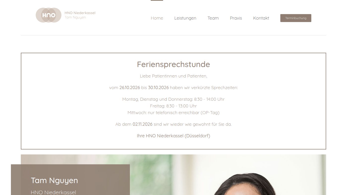 The home page of hno-niederkassel.de