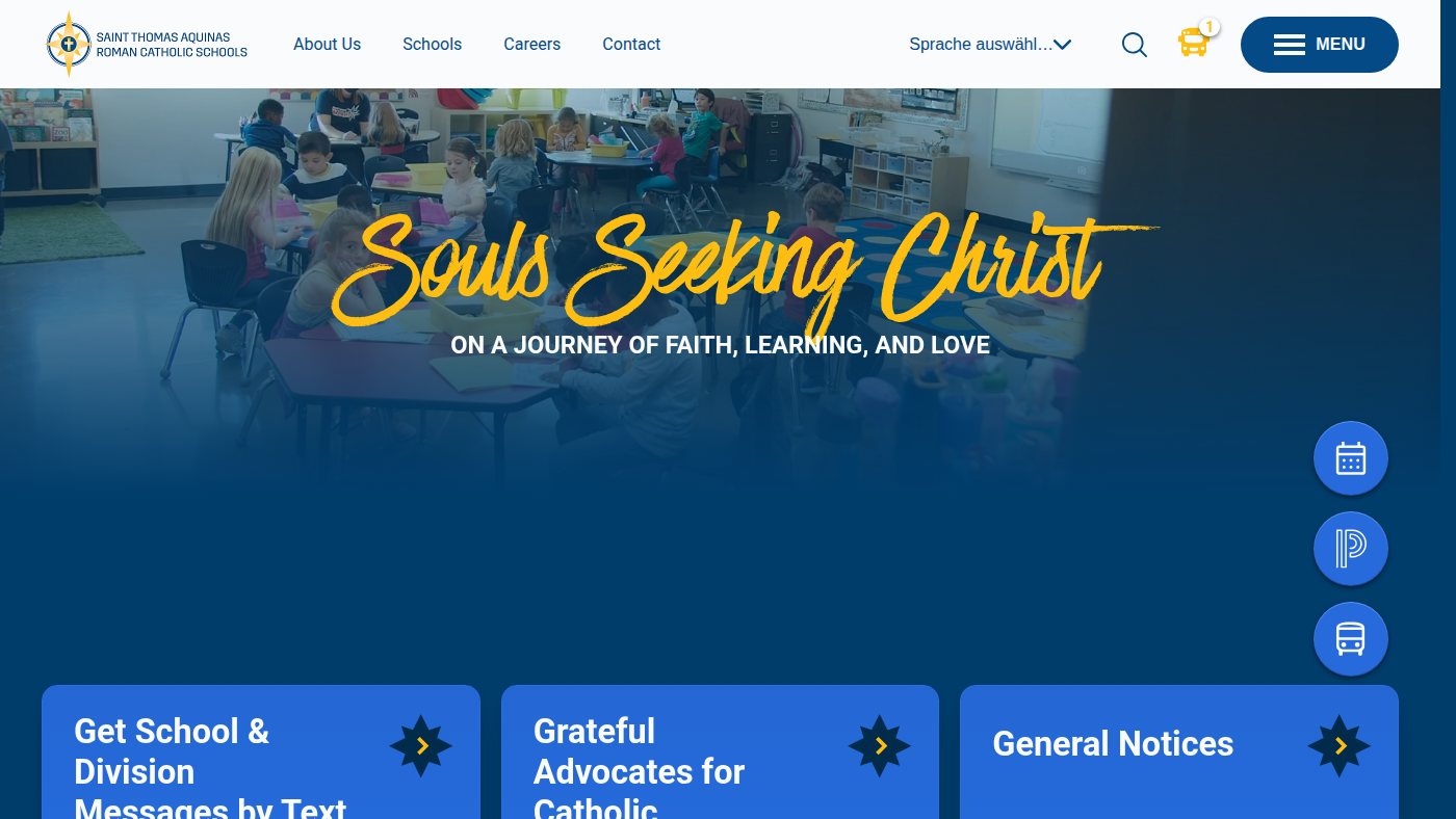The home page of starcatholic.ab.ca