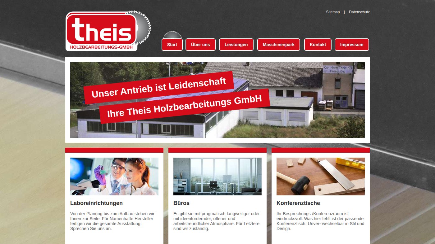 The home page of theis-holzbearbeitung.de