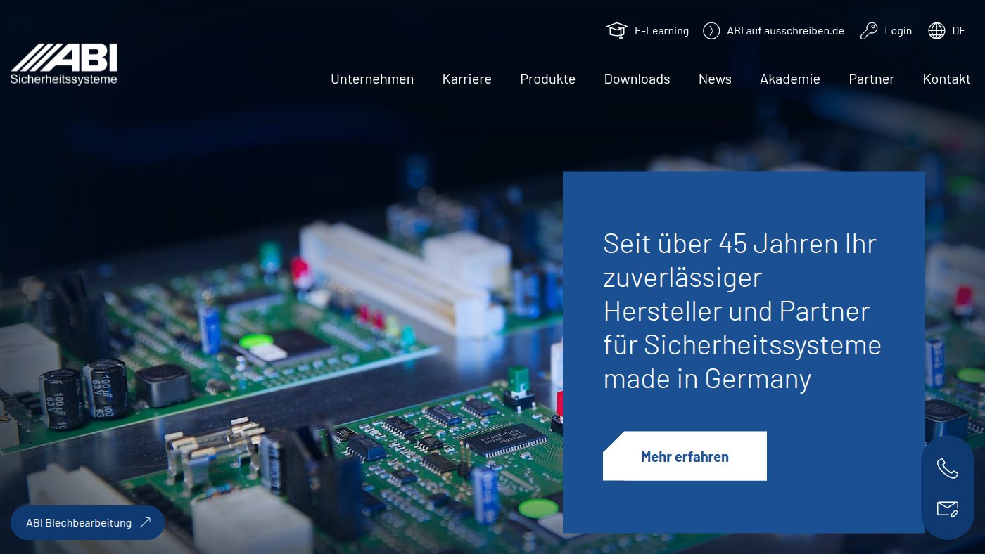 The home page of abi-sicherheitssysteme.de