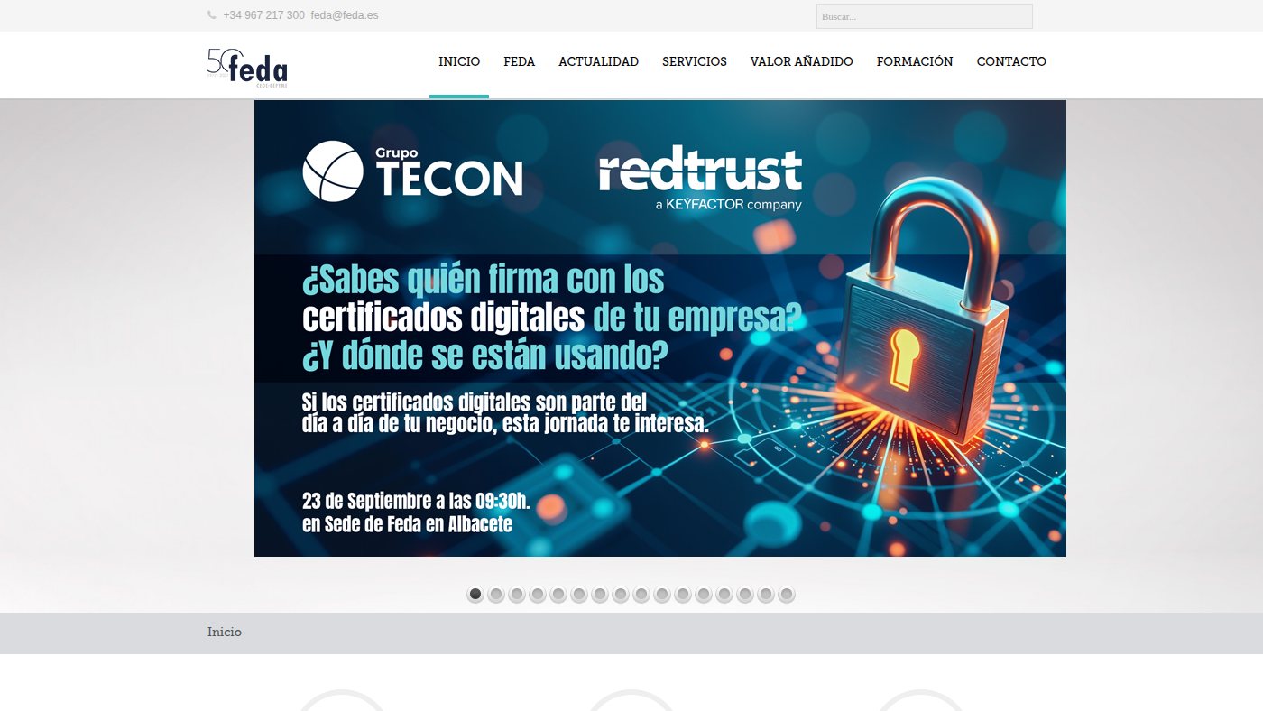 The home page of feda.es