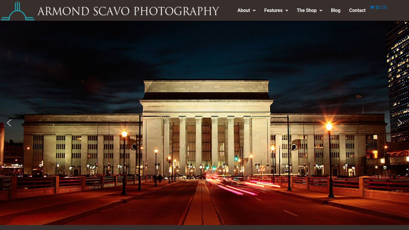 The home page of armondscavophotography.com
