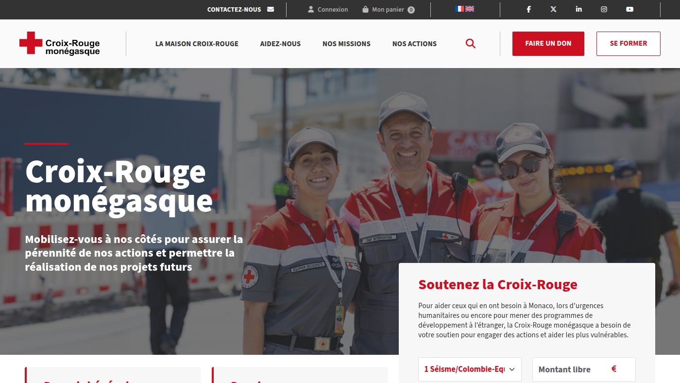 The home page of croix-rouge.mc