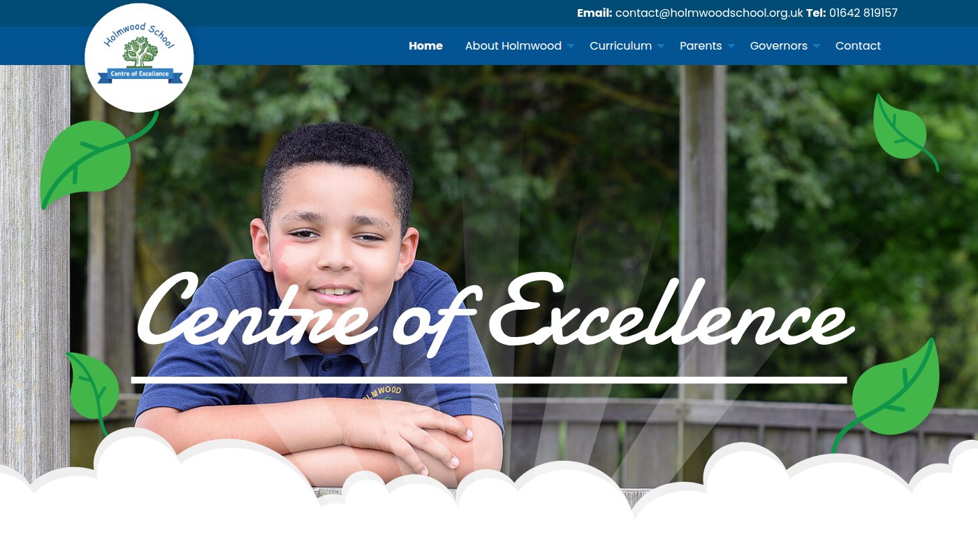 The home page of holmwoodschool.org.uk