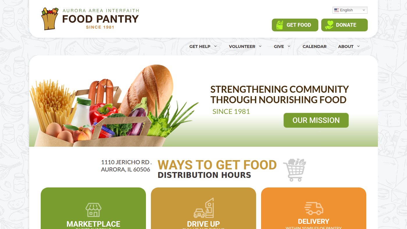 The home page of aurorafoodpantry.org
