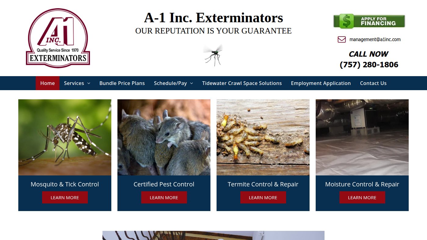 The home page of a1inc.com