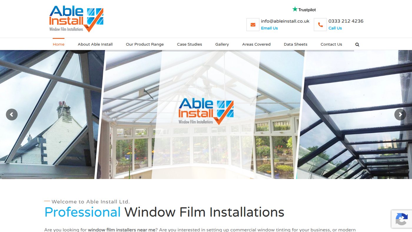 The home page of ableinstall.co.uk