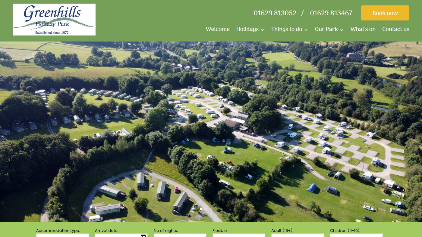 The home page of greenhillsholidaypark.co.uk