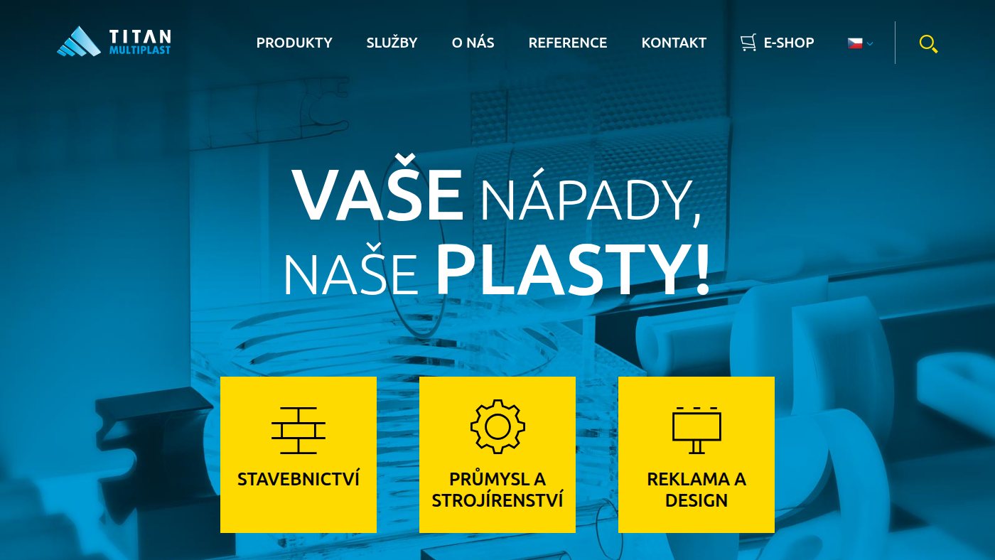 The home page of titan-multiplast.cz