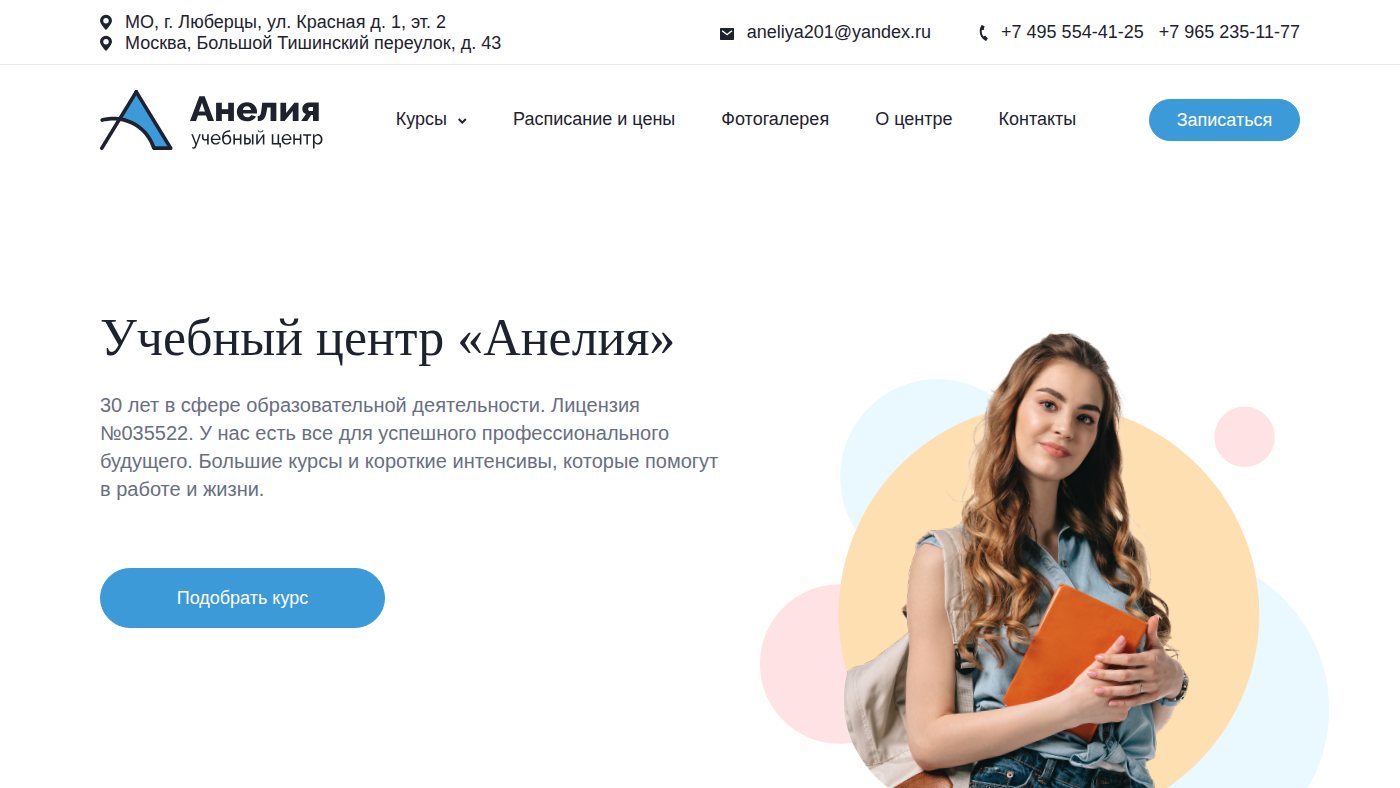 The home page of aneliya.ru