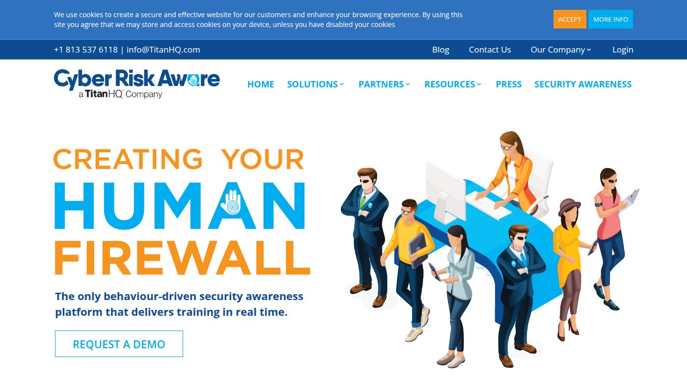 The home page of cyberriskaware.com