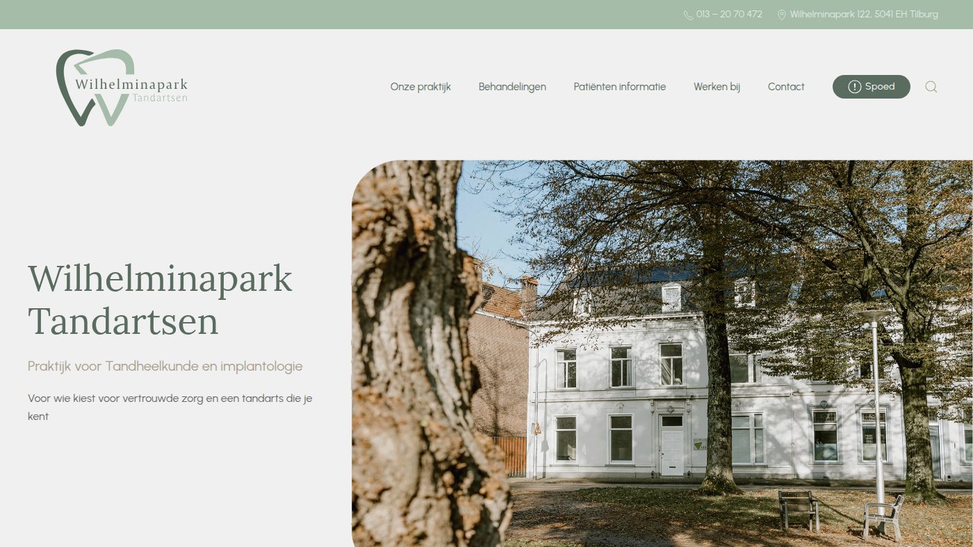 The home page of wilhelminaparktandartsen.nl