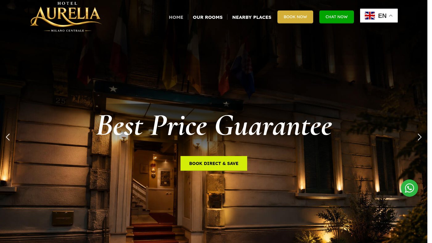 The home page of hotelaurelia.it