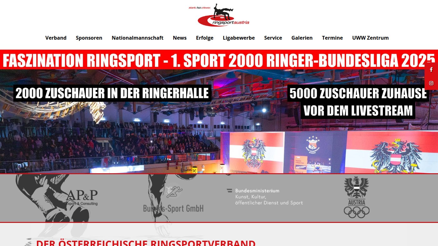 The home page of ringkampf.at