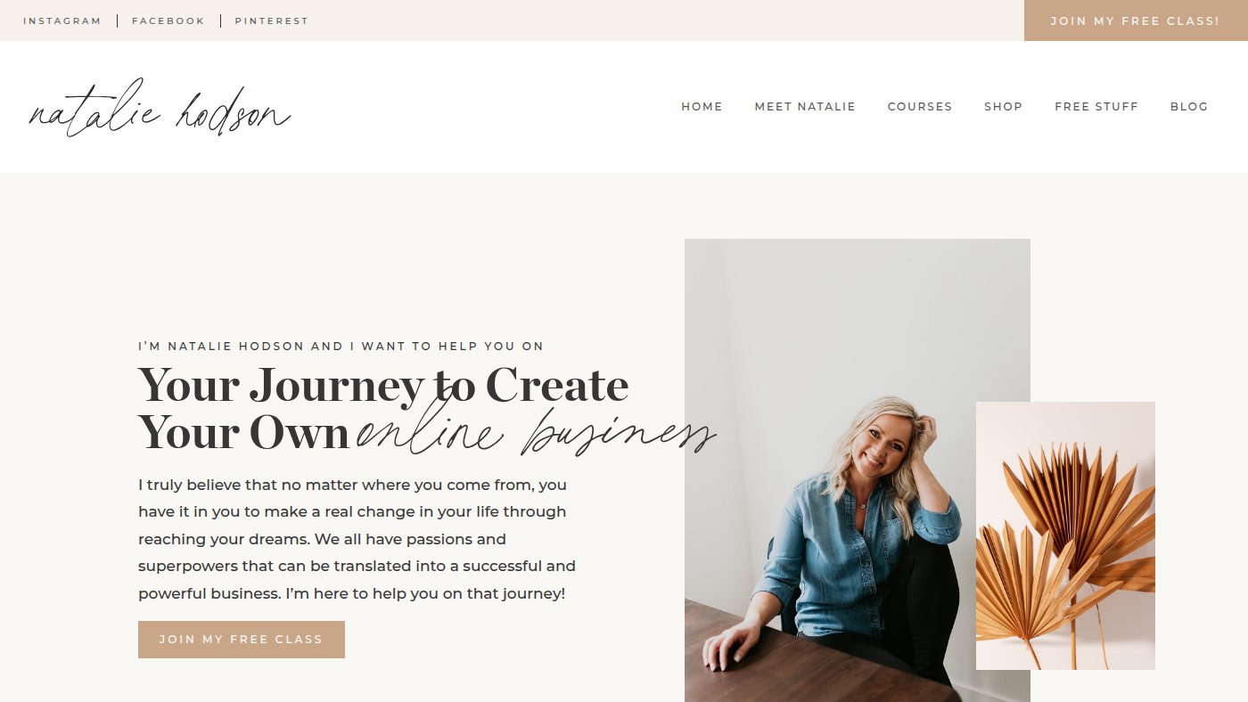 The home page of nataliehodson.com
