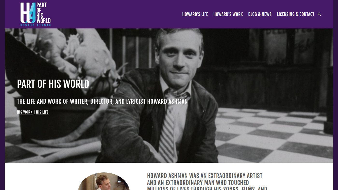 The home page of howardashman.com