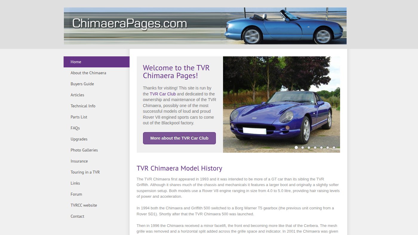 The home page of chimaerapages.com