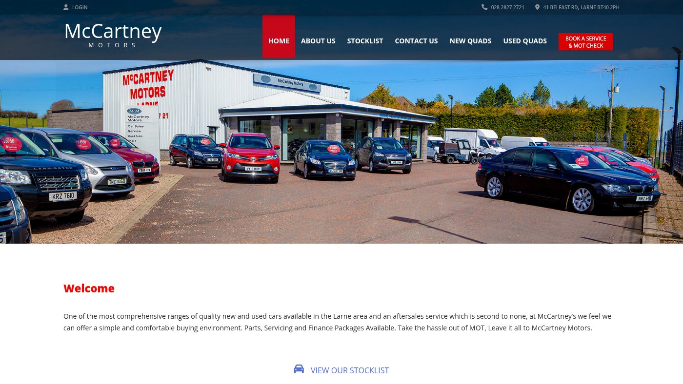 The home page of mccartneymotors.com