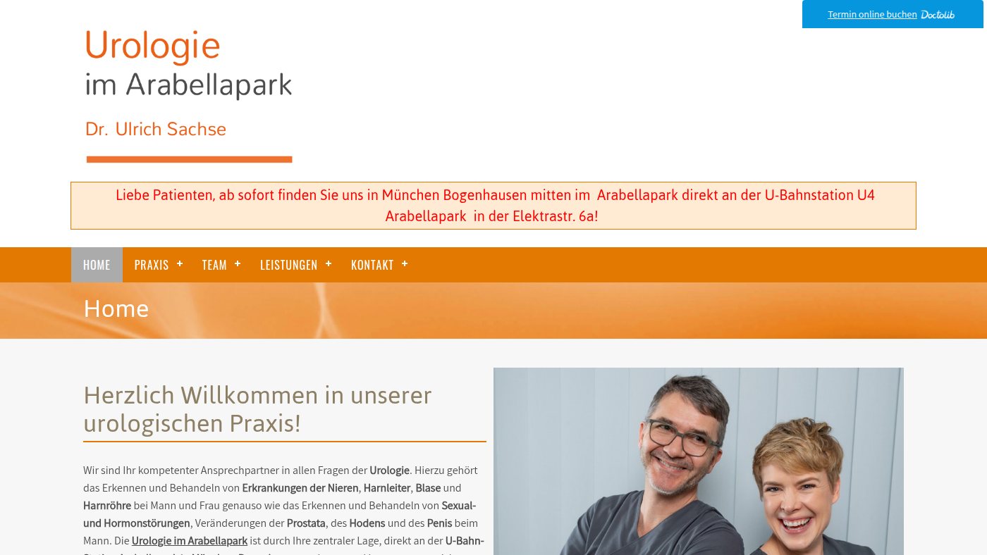 The home page of urologie-arabellapark.de