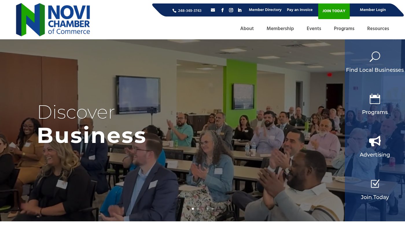 The home page of novichamber.com