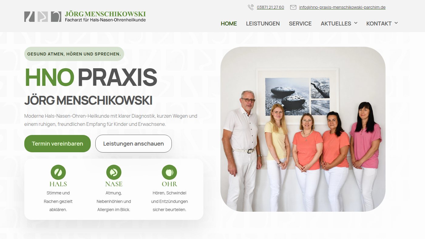 The home page of hno-praxis-menschikowski-parchim.de