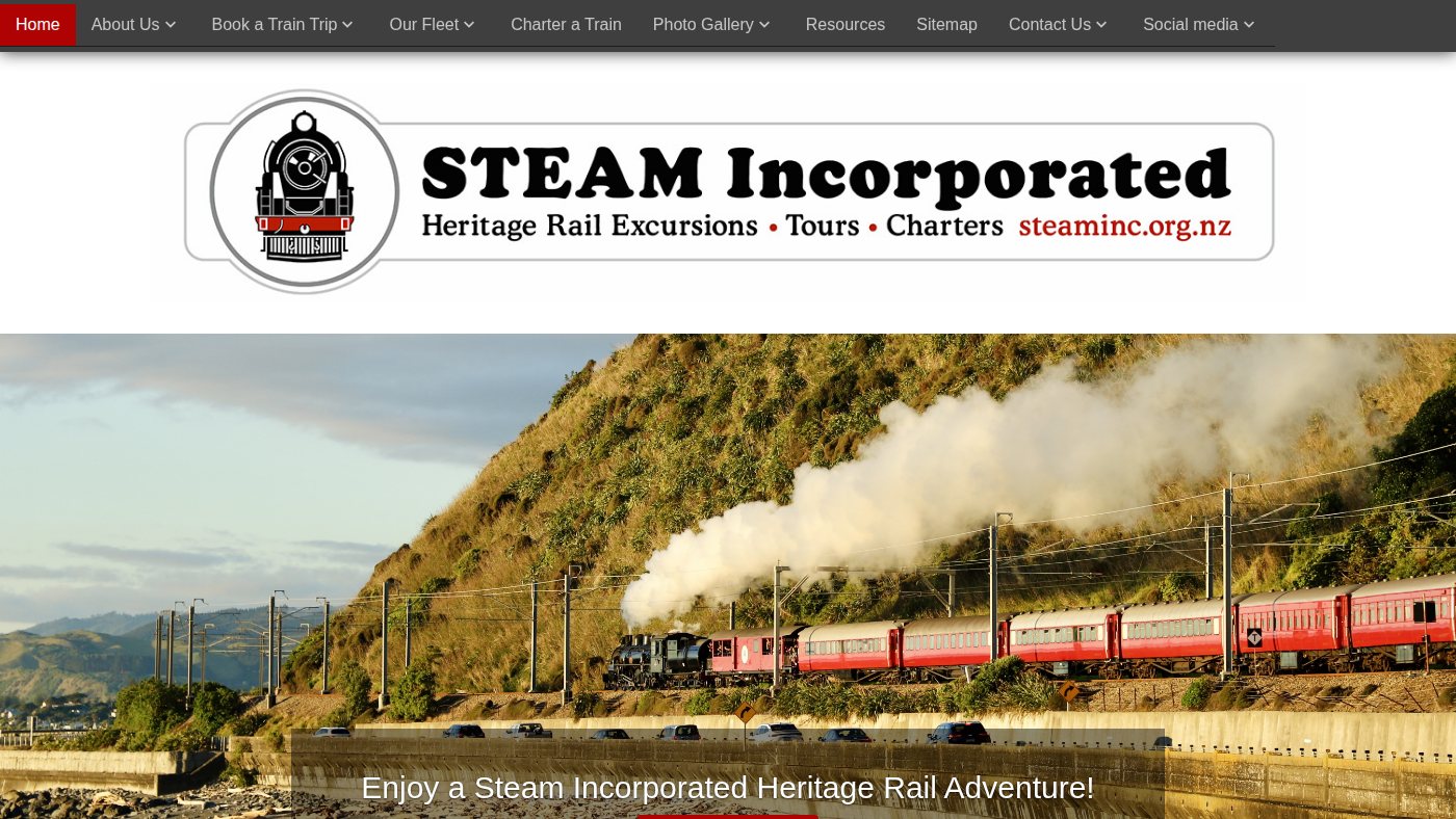 The home page of steaminc.org.nz