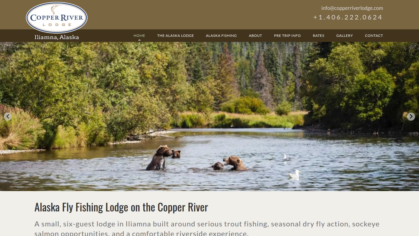 The home page of copperriverlodge.com
