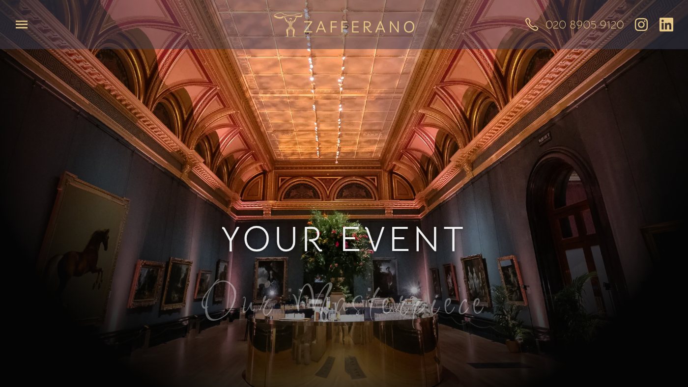 The home page of zafferano.co.uk