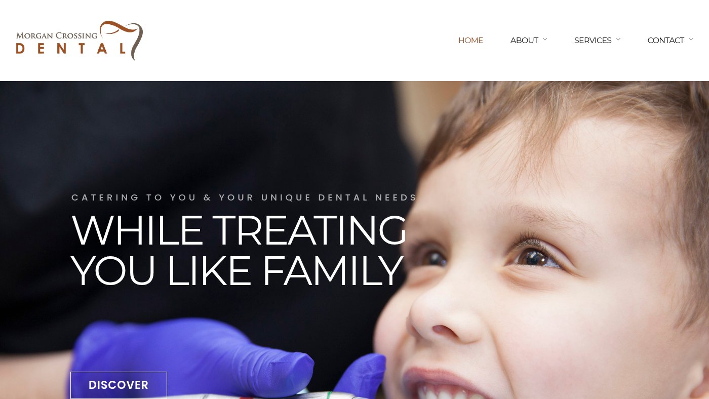 The home page of morgancrossingdental.com