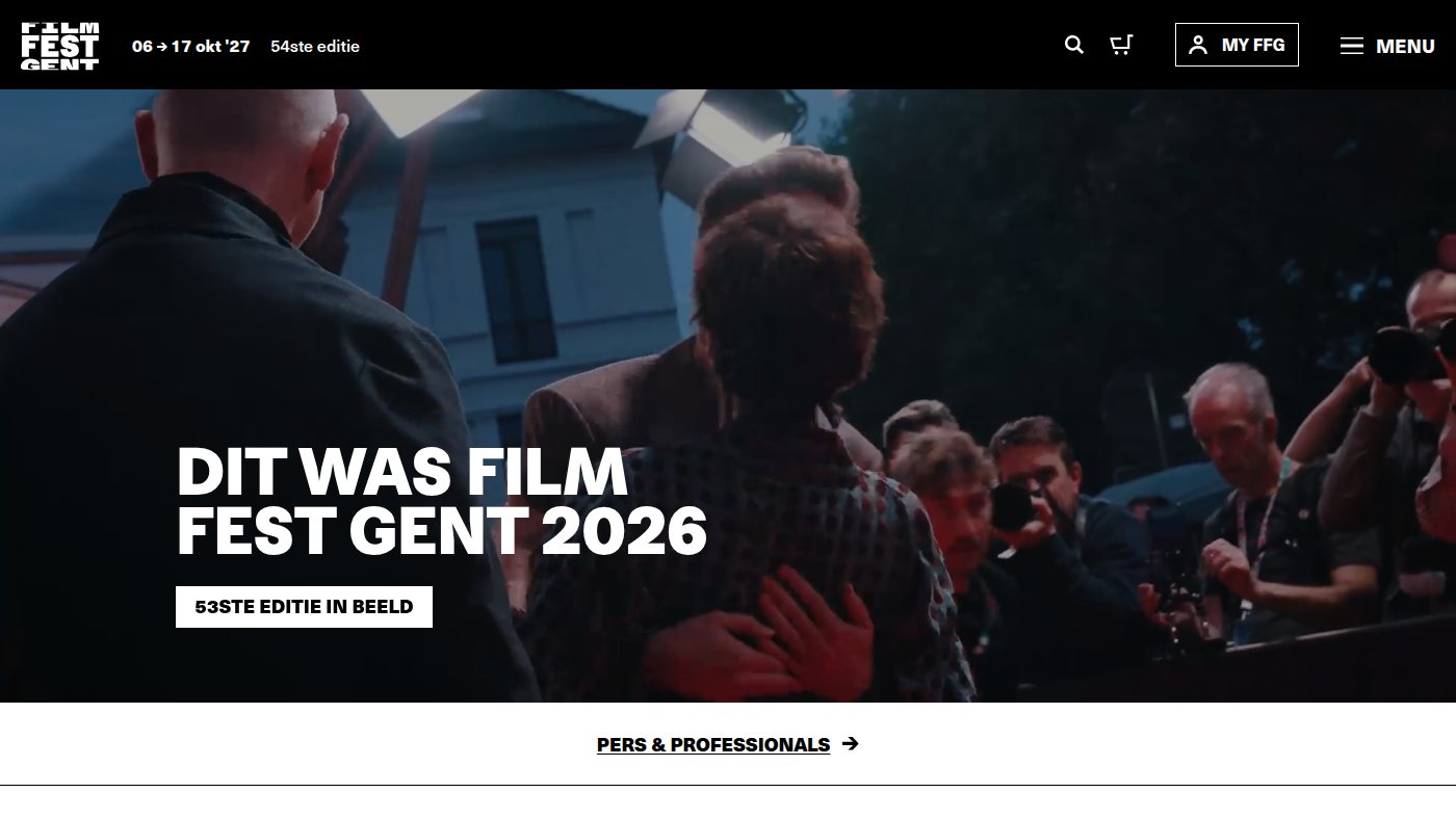 The home page of filmfestival.be