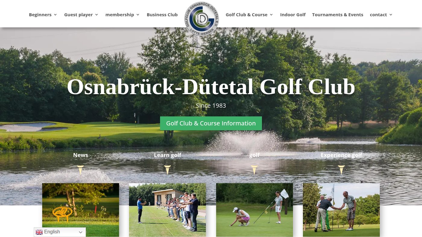 The home page of golf-duetetal.de