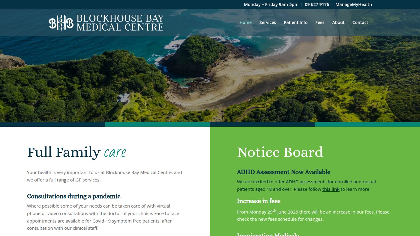 The home page of bhbmc.co.nz