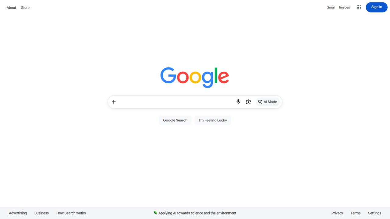 Google Search screenshot in 2026