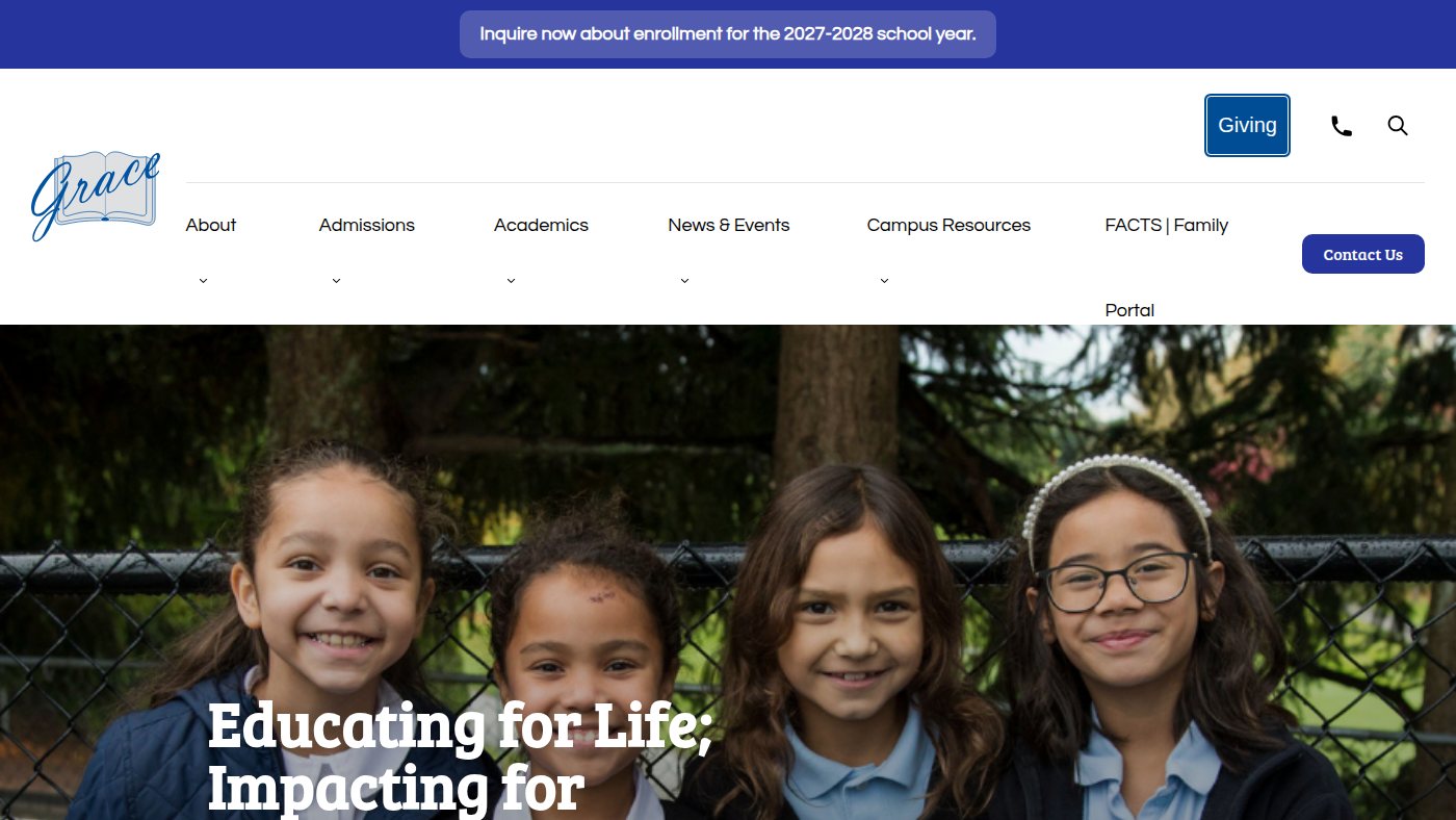 The home page of graceacademy.net