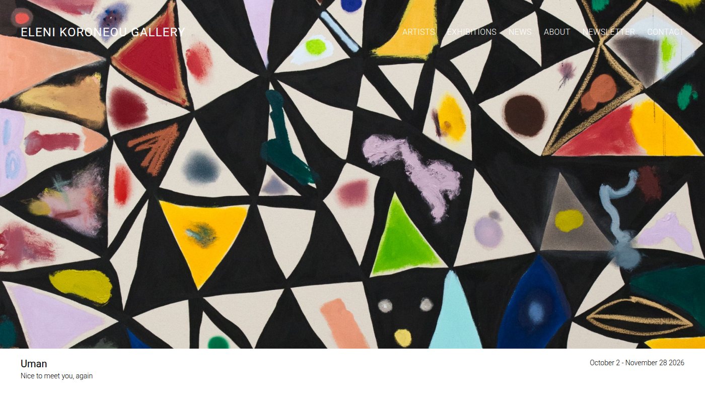 The home page of koroneougallery.com