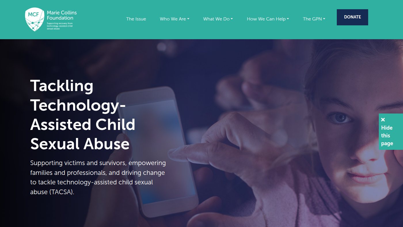 The home page of mariecollinsfoundation.org.uk