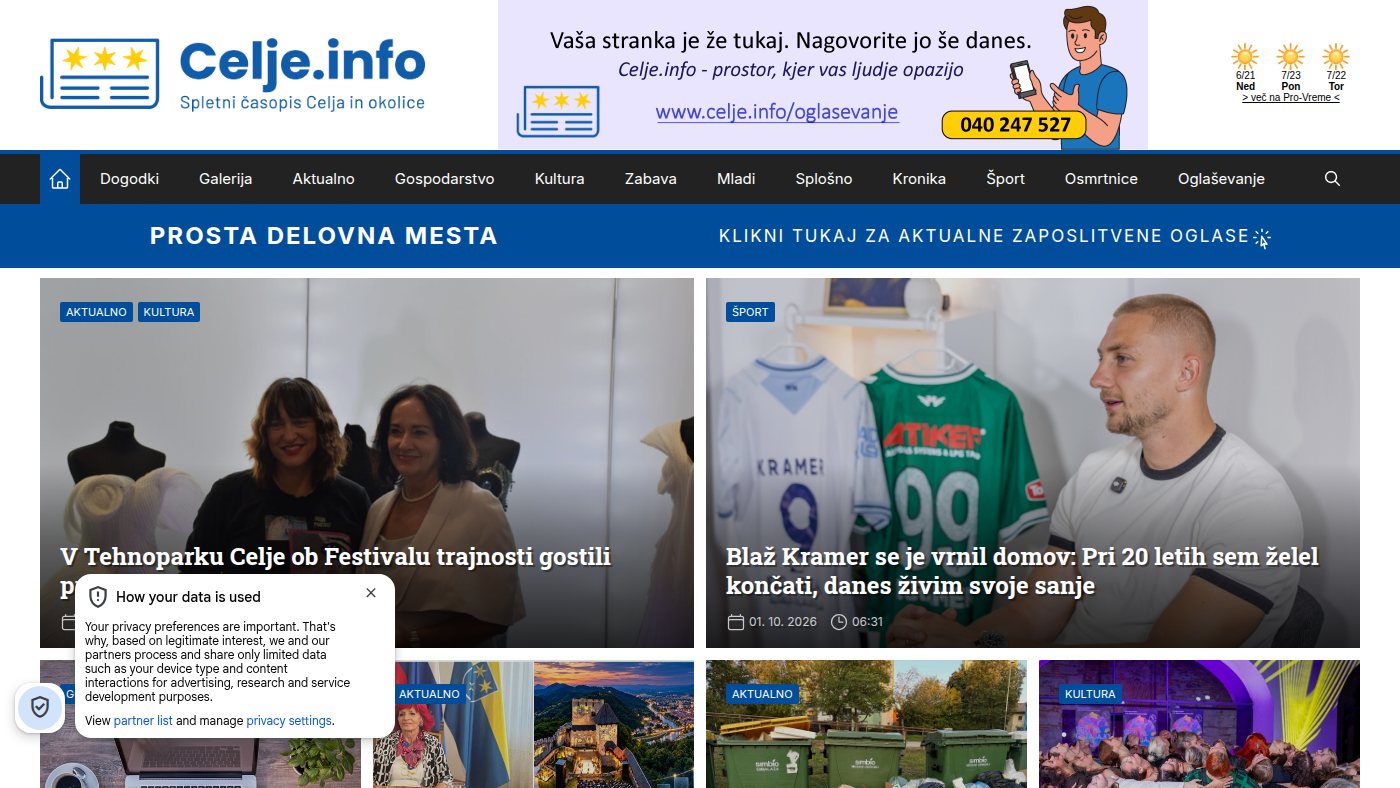 The home page of celje.info