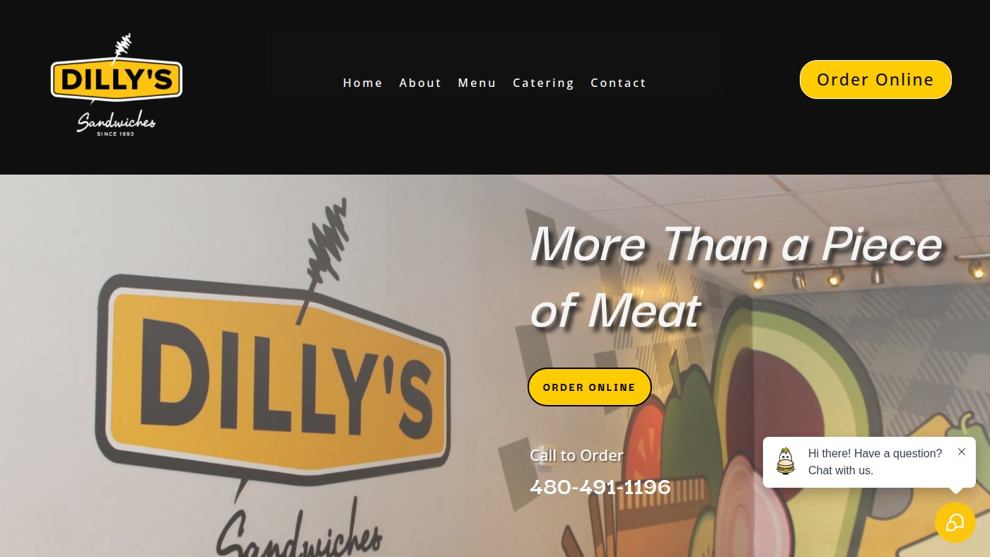 The home page of dillysdeli.com