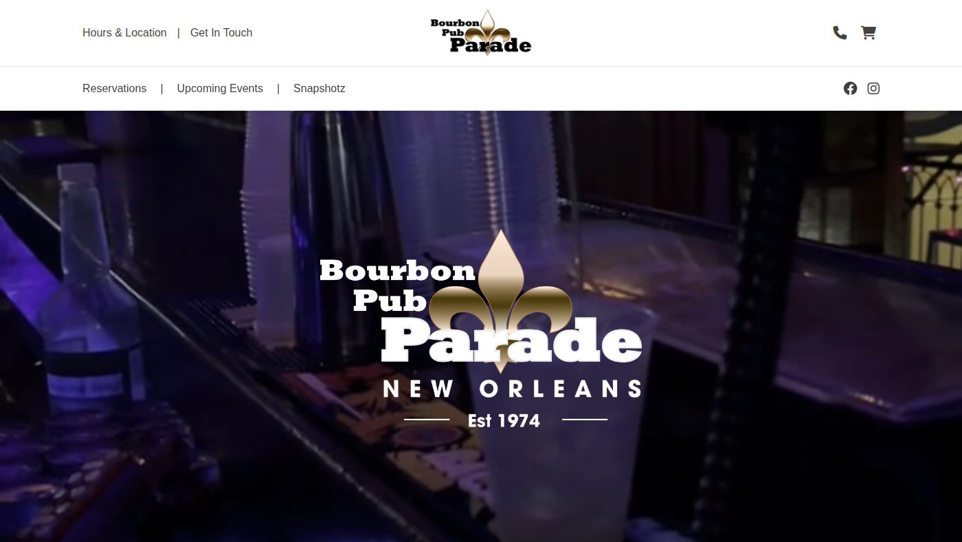 The home page of bourbonpub.com