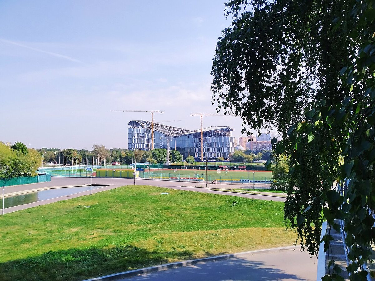 2024年9月1日,莫斯科麻雀山上新Yandex总部大楼的施工现场