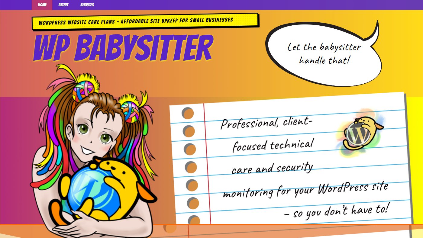 The home page of wpbabysitter.com
