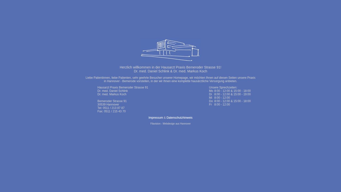The home page of hausarztpraxis-bemeroder-strasse-91.de