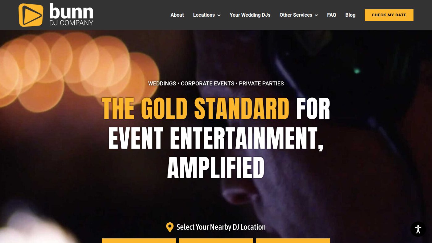 The home page of bunndjcompany.com