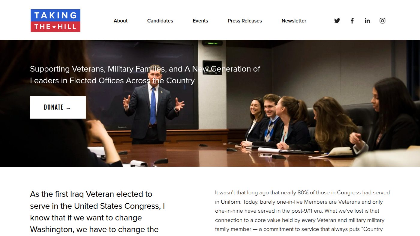 The home page of takingthehillpac.com