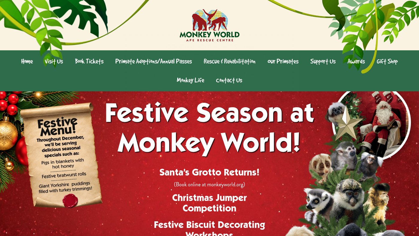 The home page of monkeyworld.org