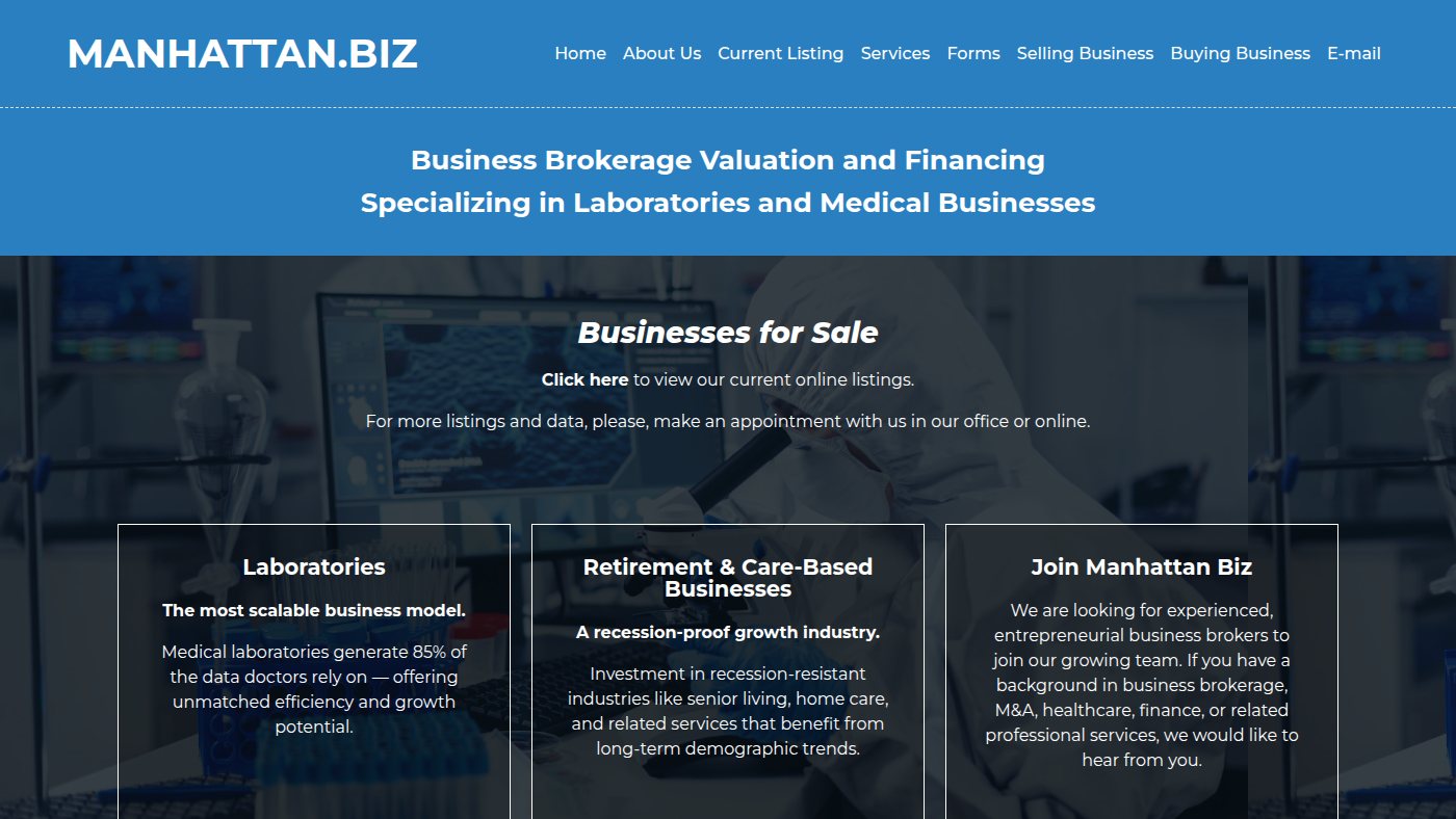 The home page of manhattan.biz